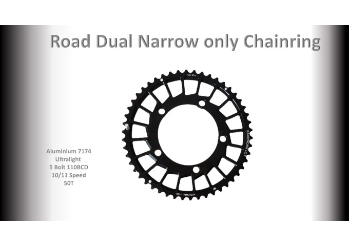 ROAD (50T) 110BCD 5 bolt 10/11s Round Spider Black RACEWORX